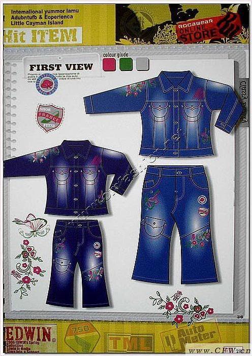牛仔的童话节奏 2007/2008欧美秋冬童装牛仔服装设计手稿解析